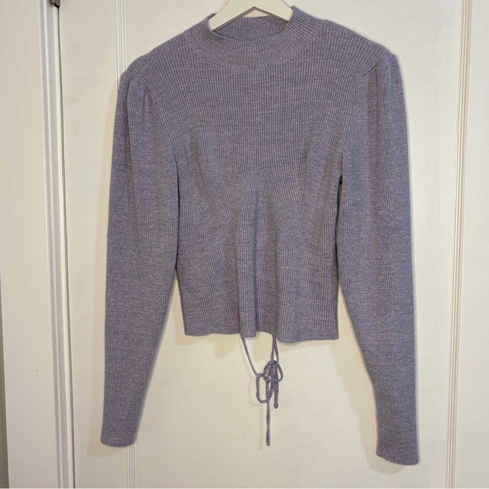 Anthropologie Mock Neck Lace Up Open Back Sweater - Picture 16 of 16